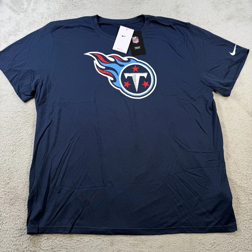 Nike Tennessee Titans T-Shirt Mens 3XL Navy Dri-Fit Shirt Sleeve NFL Tee NWT